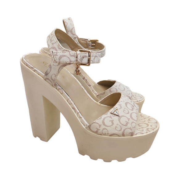 Guess Platform Heels Size 8 White - Picture 2 of 8